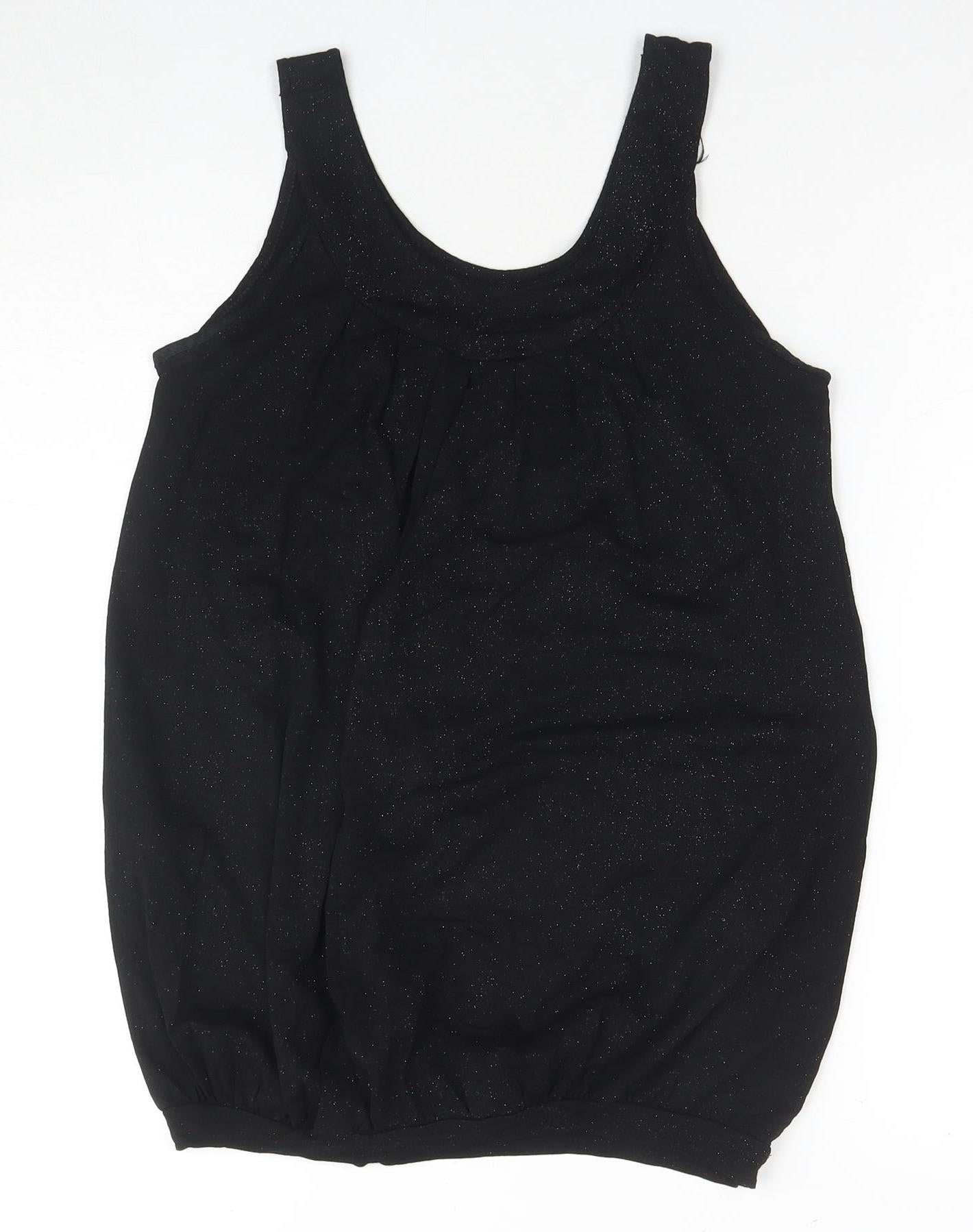 Amisu Women's Black Sleeveless Viscose Tank Top S