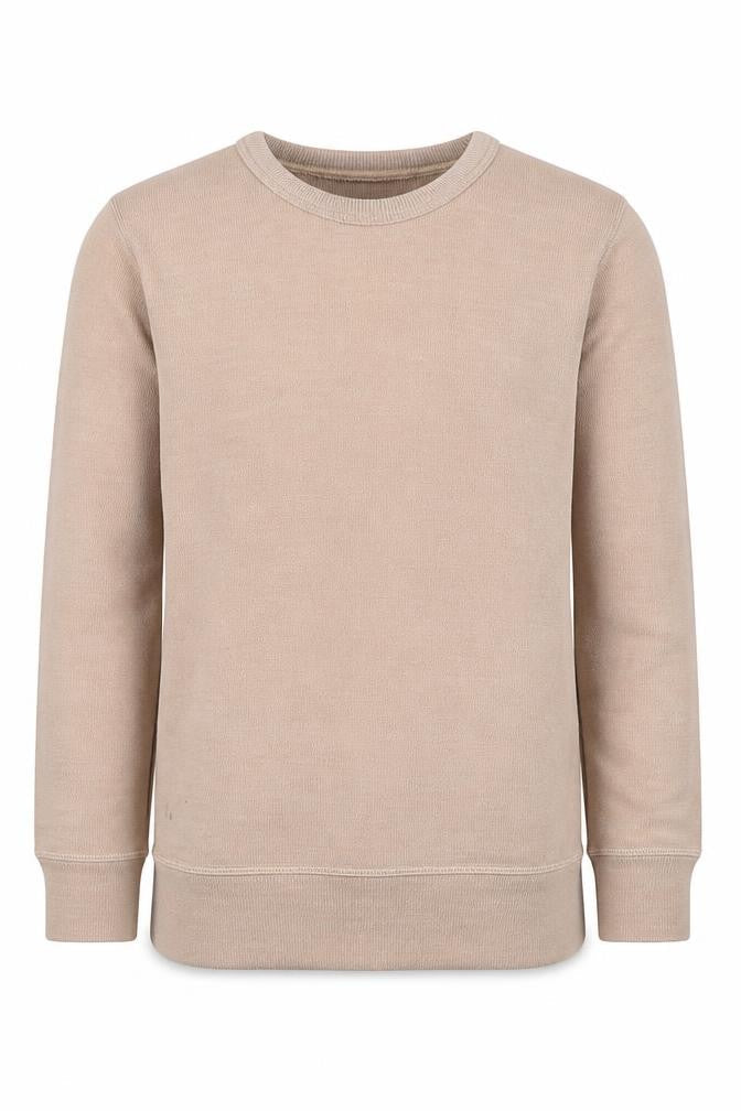 Effedi Beige Boys Pullover Long Sleeve Jumper, Round Neck, Size 7
