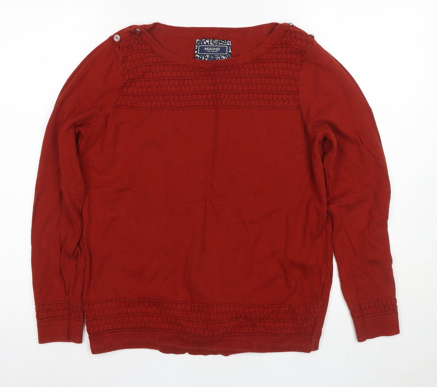 Maine New England Women's Red Pullover Jumper Size 12