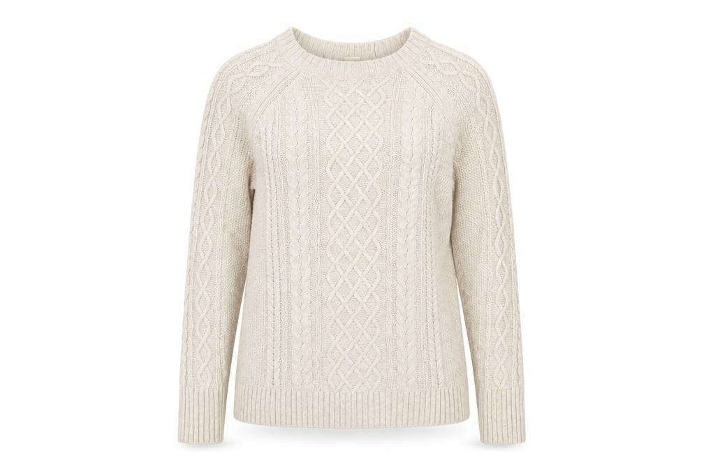 Gap Women's Ivory Cable-Knit Pullover Jumper S
