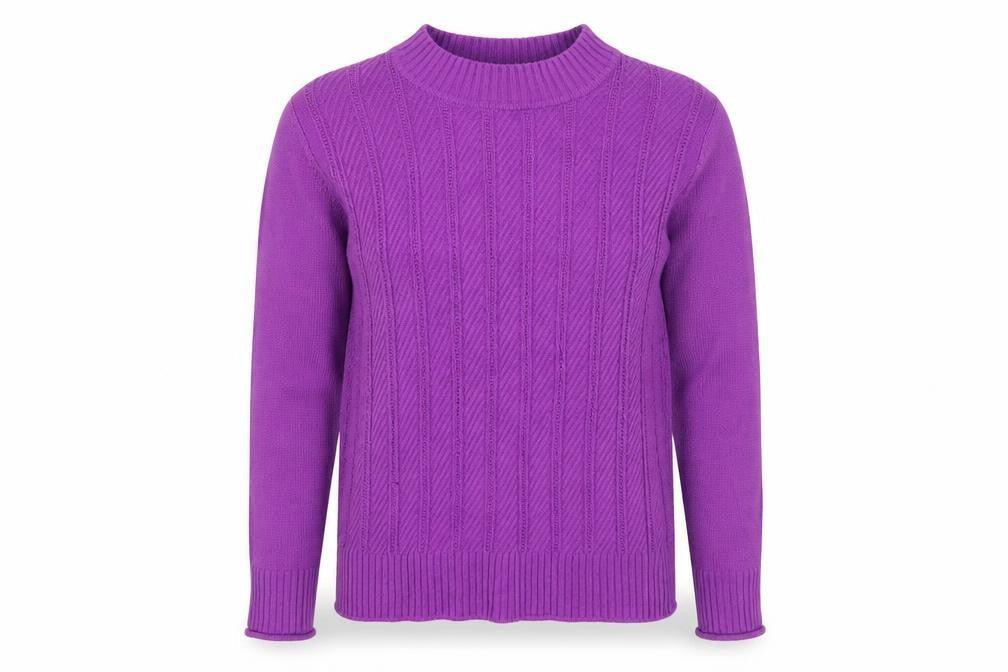Isle Women's Purple Cable-Knit Pullover Jumper, Size S