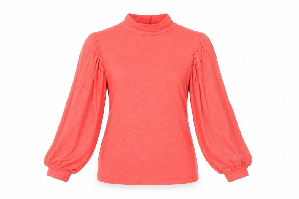 Oliver Bonas Women's Red Blouse Size 8 High Neck