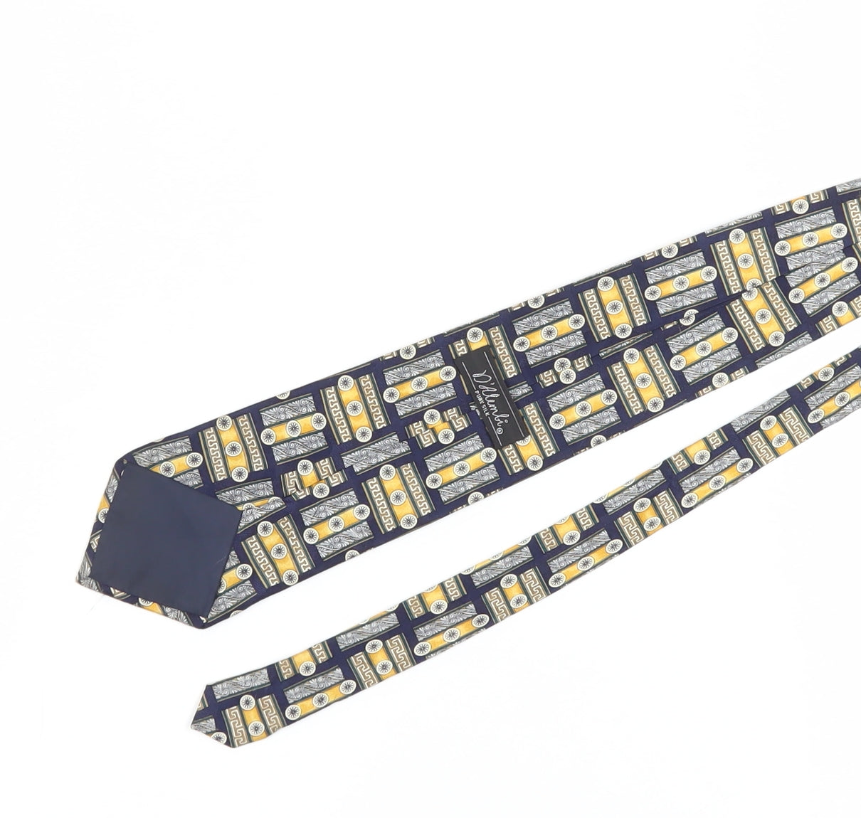 D'Alambi Men's Geometric Silk Tie Multicoloured