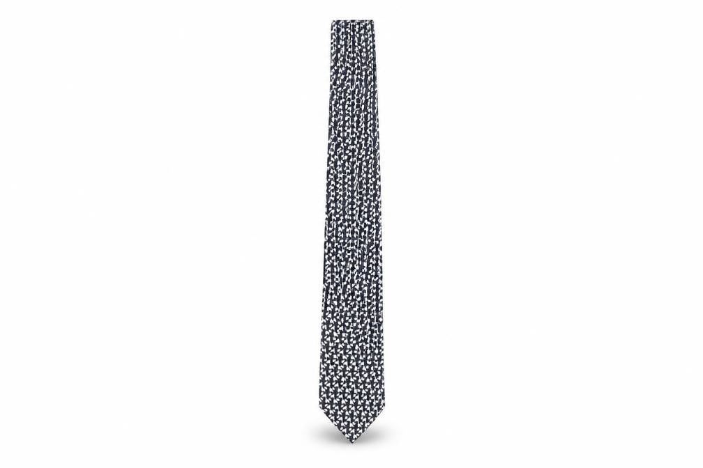 Marks & Spencer Men's Black Geometric Silk Tie