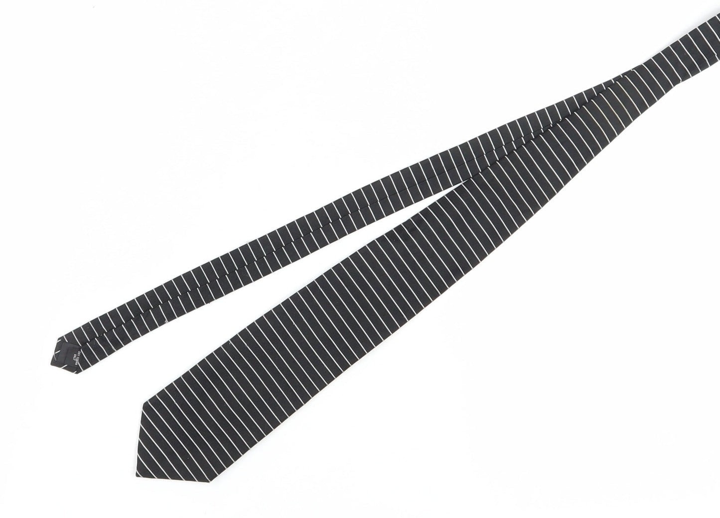 Gianni Ricci Men's Black Striped Silk Tie, Excellent Condition