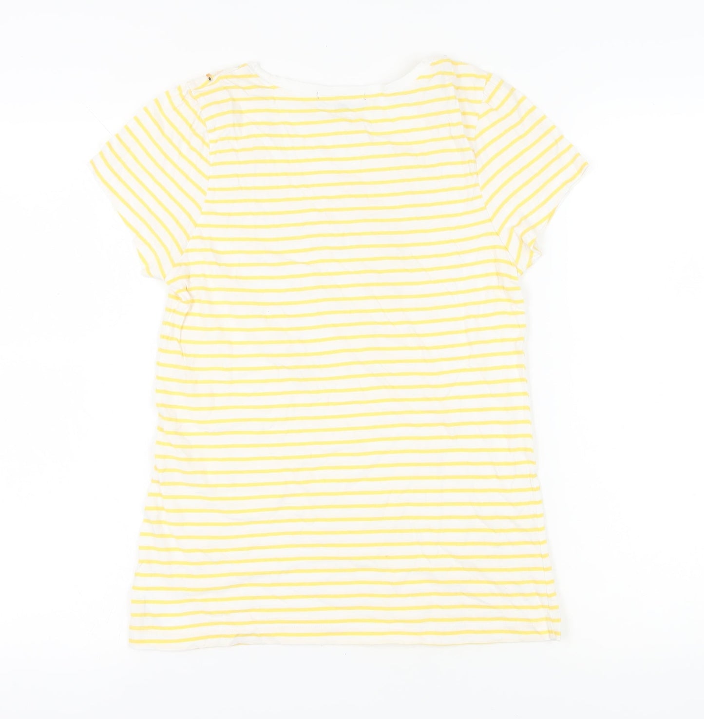 Marks and Spencer Women's Yellow Striped T-Shirt, Size 14
