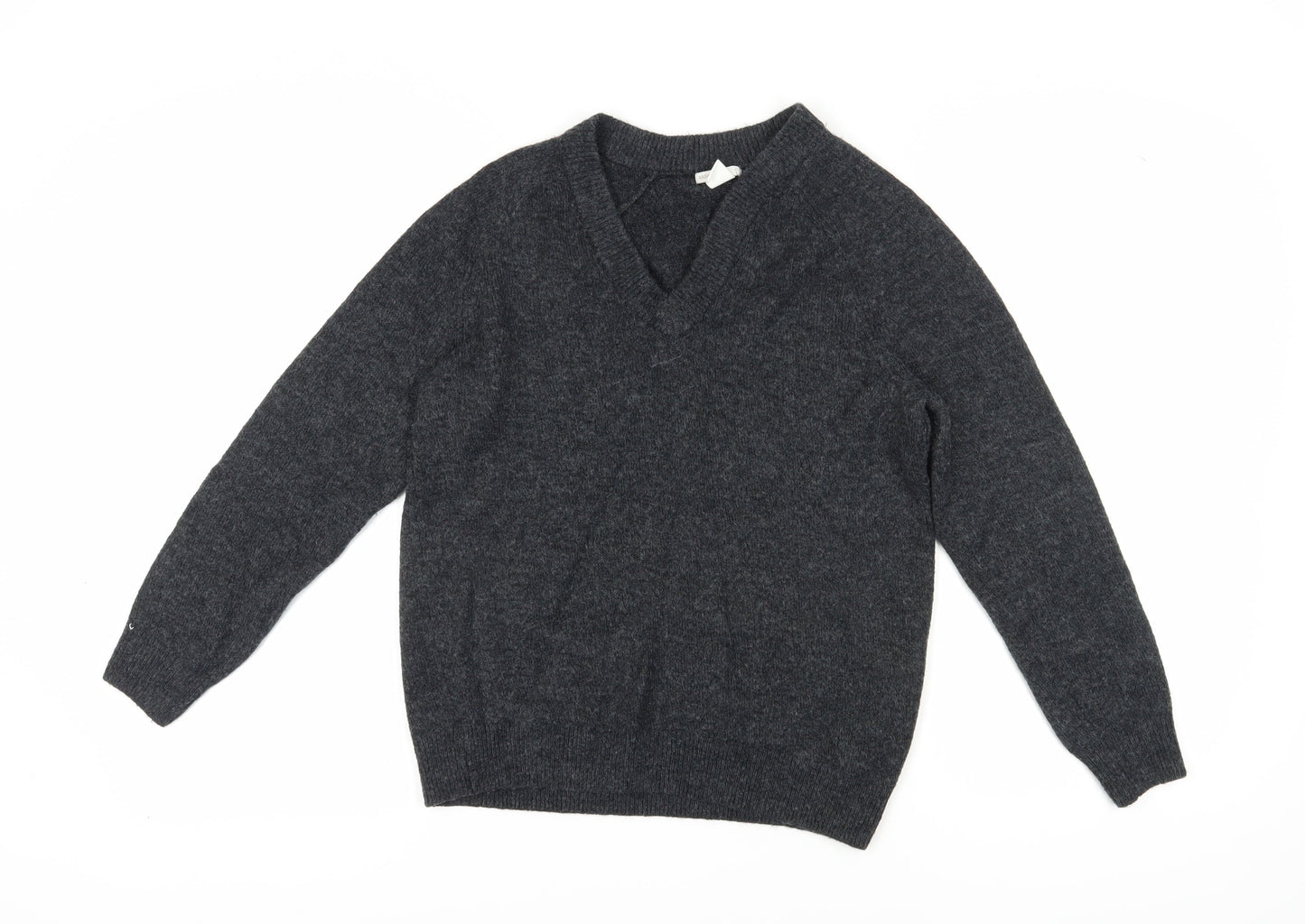 H&M Womens Grey V-Neck Pullover Jumper XS