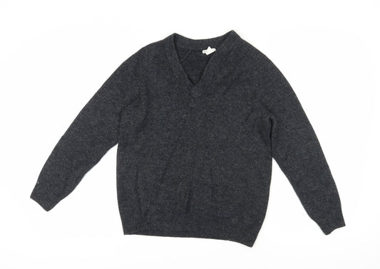H&M Womens Grey V-Neck Pullover Jumper XS
