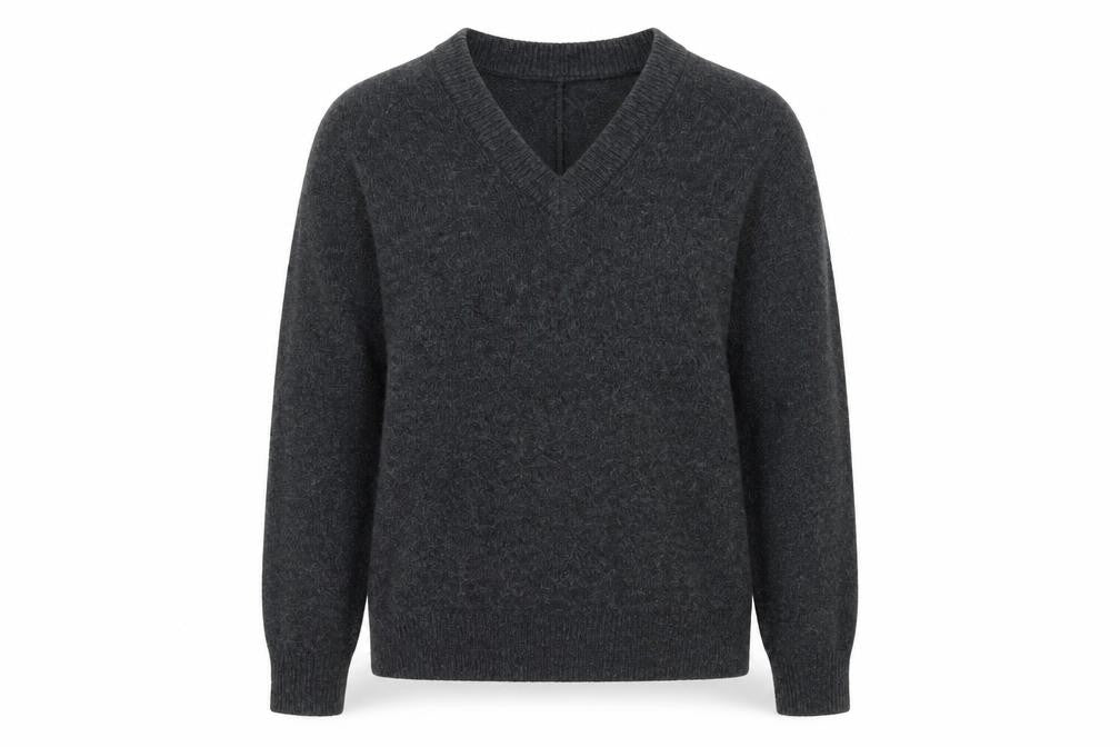 H&M Womens Grey V-Neck Pullover Jumper XS