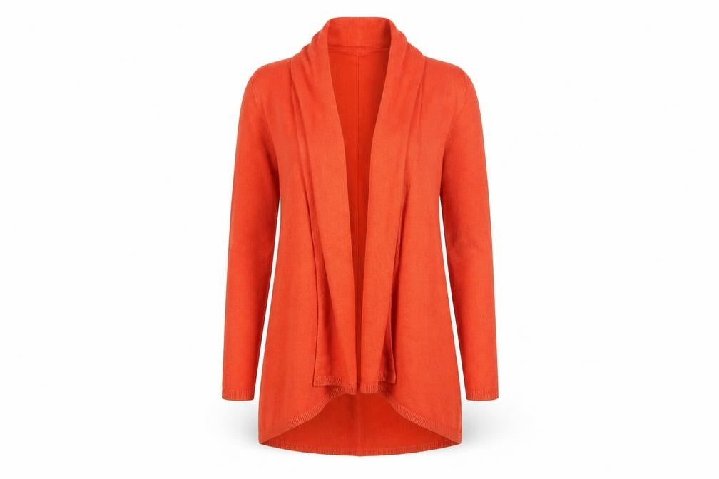 Zara Womens Orange Cowl Neck Cardigan Size S