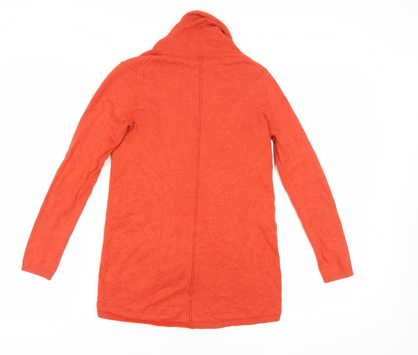 Zara Womens Orange Cowl Neck Cardigan Size S