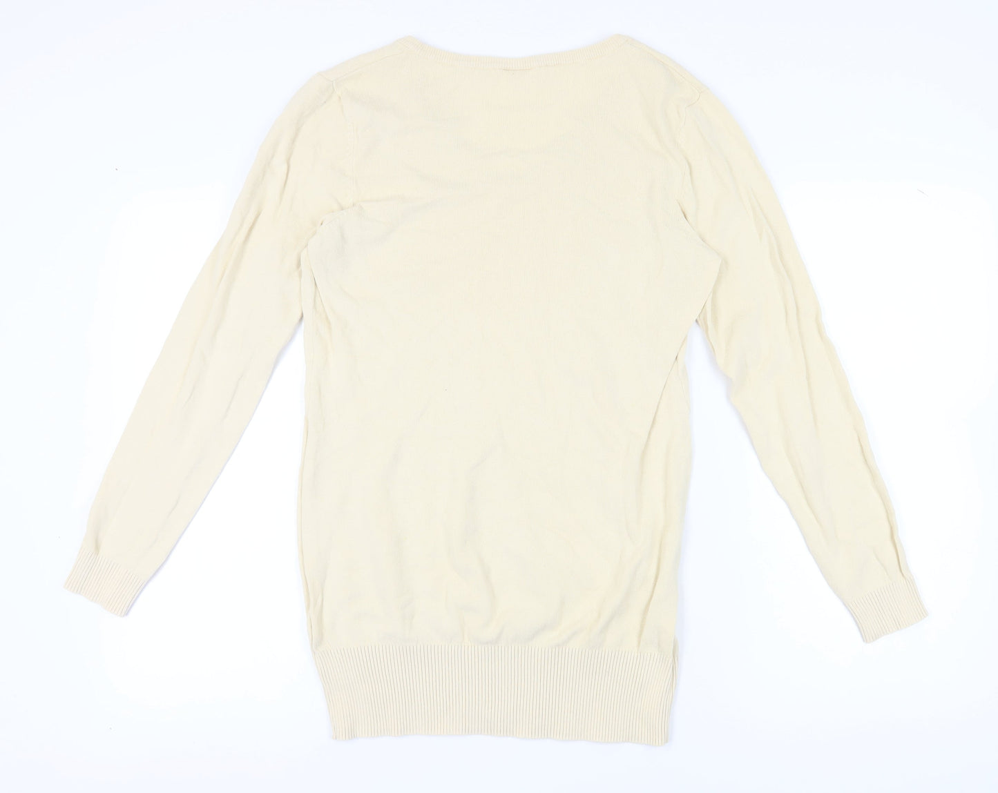 Bonprix Women’s Beige V-Neck Pullover Jumper Size 12