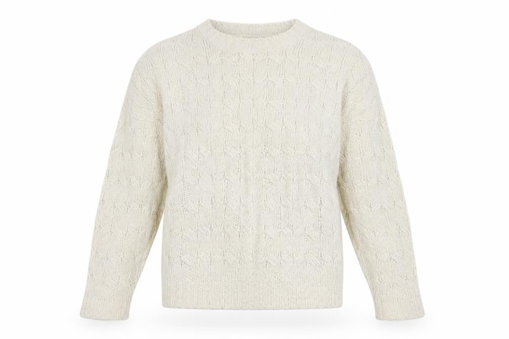 Divided Women's Ivory Cable-Knit Pullover Jumper