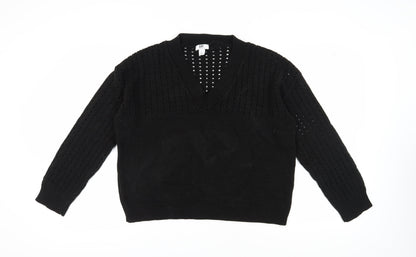 Dorothy Perkins Women's Black V-Neck Pullover Jumper