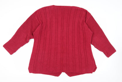 Next Women's Red Cardigan Large Cotton Knit