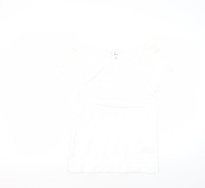 Preloved Marks and Spencer White Women's Top Size 12 - Front