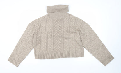 New Look Women's Beige Roll Neck Pullover Jumper Size L