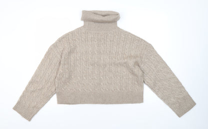New Look Women's Beige Roll Neck Pullover Jumper Size L