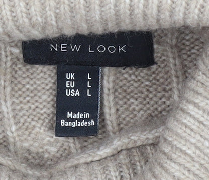 New Look Women's Beige Roll Neck Pullover Jumper Size L