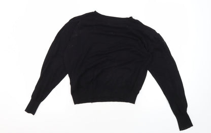 Mango Black Pullover Women's M Crew Neck Jumper