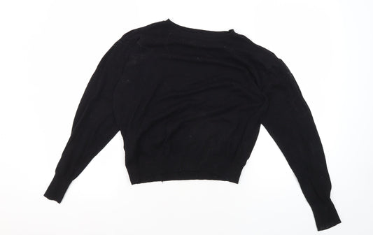 Mango Black Pullover Women's M Crew Neck Jumper