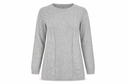 White Stuff Women's Grey Cable-Knit Pullover Jumper 10