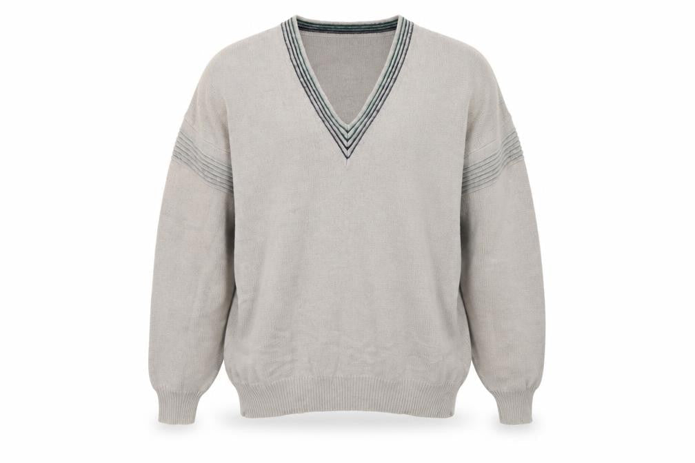 Belika Men's Beige V-Neck Pullover Jumper Size L