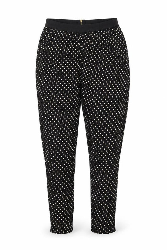 Brave Soul Women's Black Polka Dot Cropped Tapered Trousers M