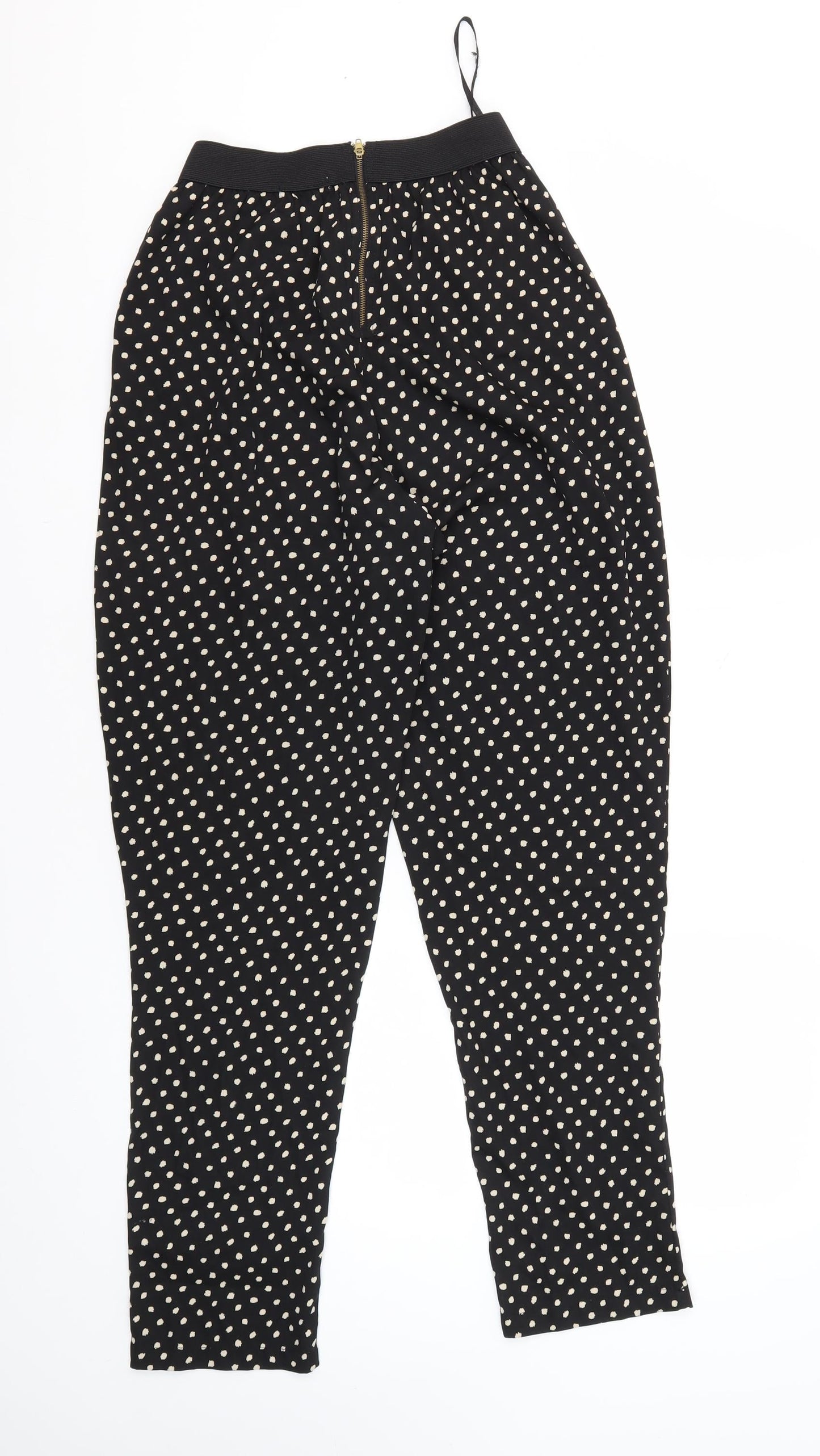 Brave Soul Women's Black Polka Dot Cropped Tapered Trousers M