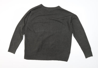 Back view of Principles Women's Grey V-Neck Jumper, size 16
