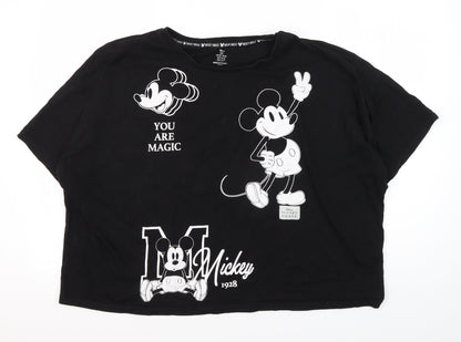 Preloved Disney Women's Black XL Mickey Mouse T-Shirt - Front