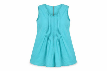 Oasis Women's Blue Sleeveless Tunic Blouse Size 10
