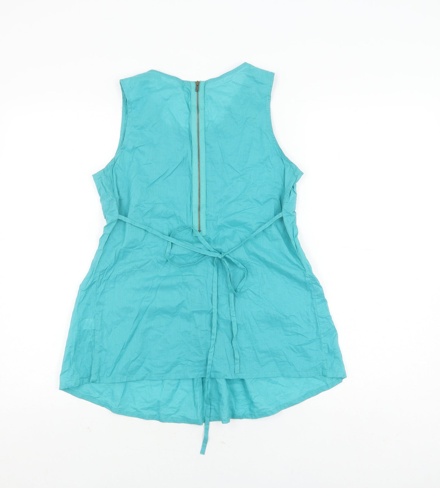 Oasis Women's Blue Sleeveless Tunic Blouse Size 10