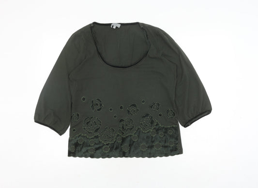 Marks and Spencer Women’s Green Blouse - Size 14