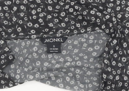 Monki Women's Black Cropped Blouse, Size S