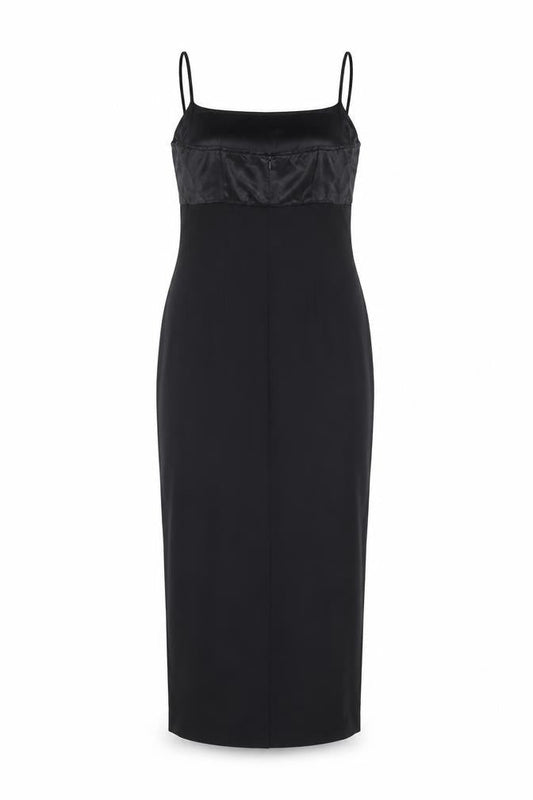 Debut Women's Black Slip Dress Midi Size 10