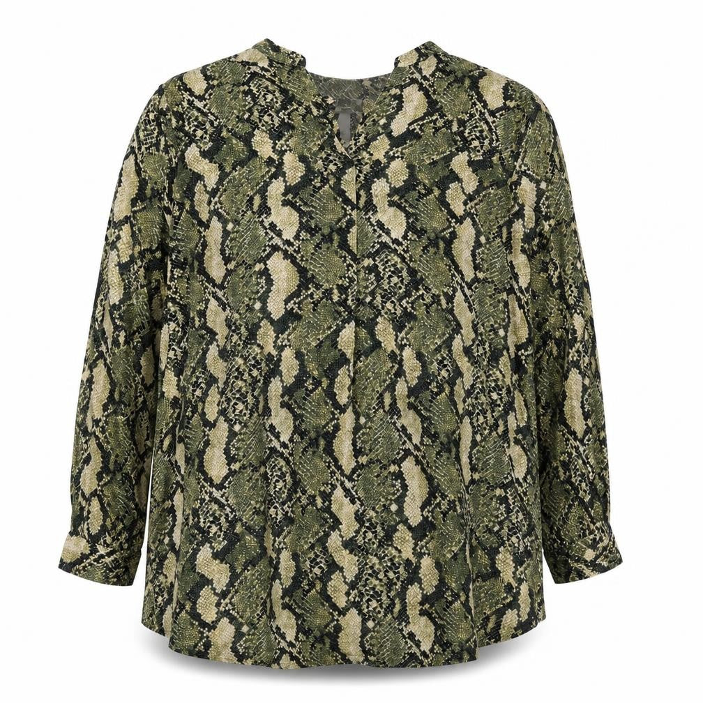 H&M Women's Green Animal Print Blouse Size 12