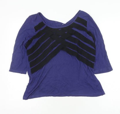 Marks & Spencer Women's Blue Striped T-Shirt