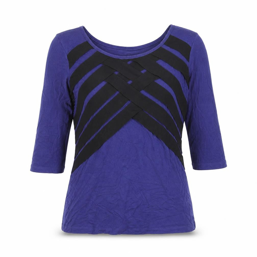Marks & Spencer Women's Blue Striped T-Shirt