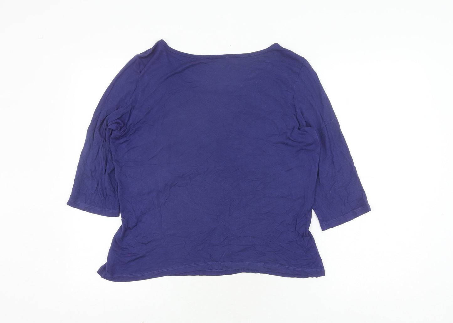 Marks and Spencer Women's Blue Striped T-Shirt