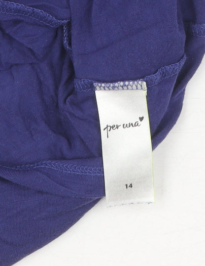 Marks & Spencer Women's Blue Striped T-Shirt
