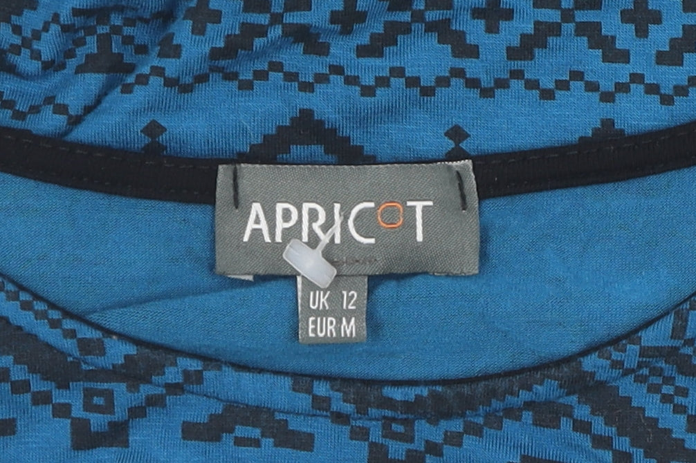 Apricot Women's Blue Bodycon Dress M Geometric Jersey