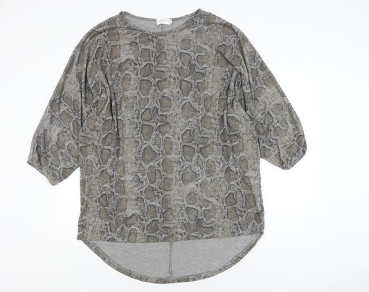 Apricot Women's Grey Animal Print Blouse M
