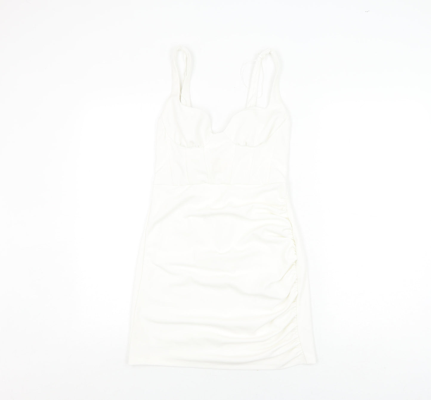 Zara Women White Bodycon Dress Size 12 Party