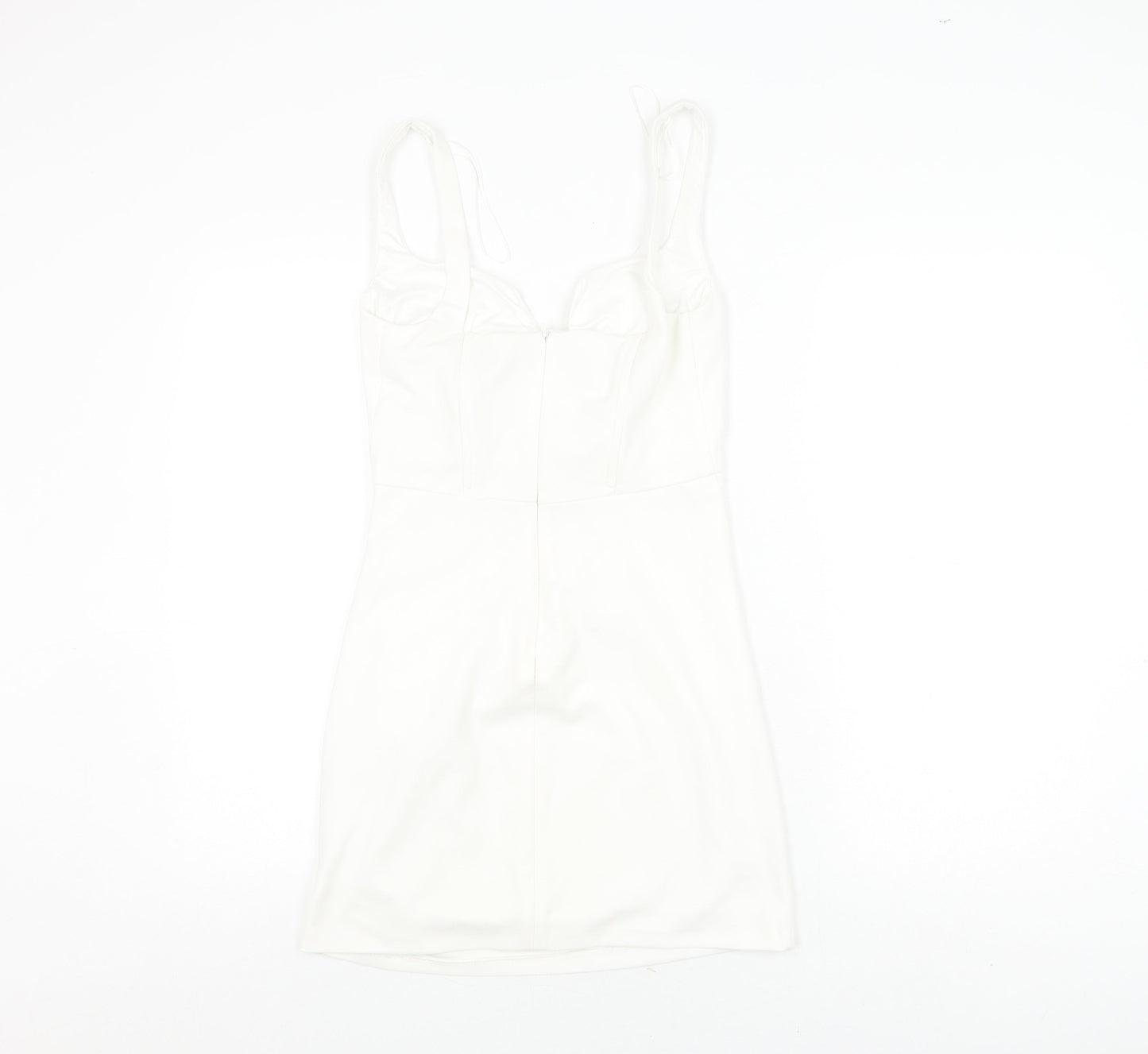Zara Women White Bodycon Dress Size 12 Party