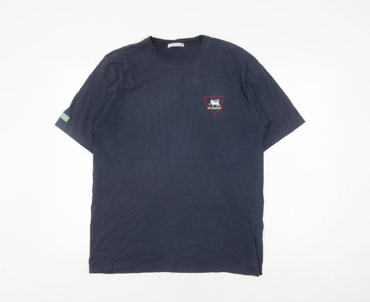 Marks and Spencer Men’s Blue Cotton T-Shirt, M