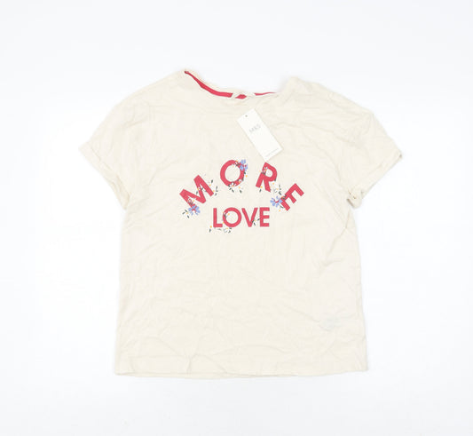 Marks and Spencer Women's Ivory T-Shirt XS