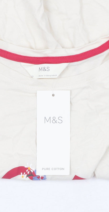 Marks & Spencer Women's Ivory T-Shirt XS