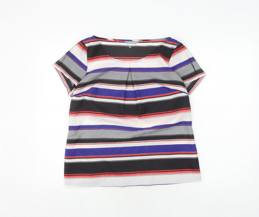 Marks and Spencer Women's Multicoloured Striped T-Shirt, Size 12