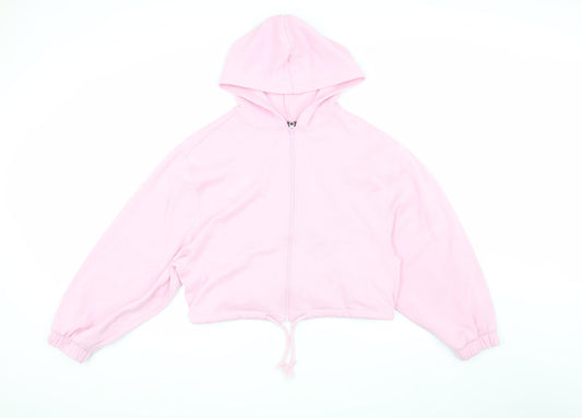 ASOS DESIGN Women's Pink Hooded Full Zip Hoodie Size 8